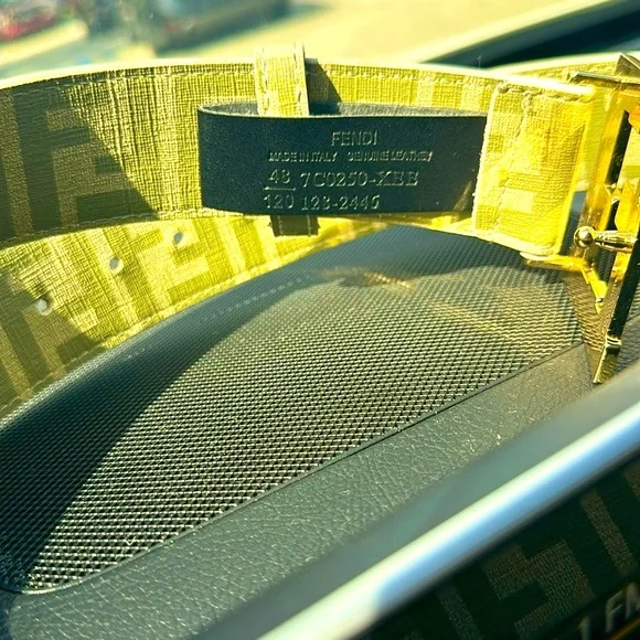 Fendi Beige and White Belt with Gold Buckle - Picture 4 of 4